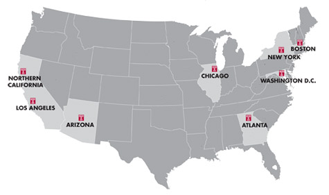 Temple University Regional Alumni Club Map